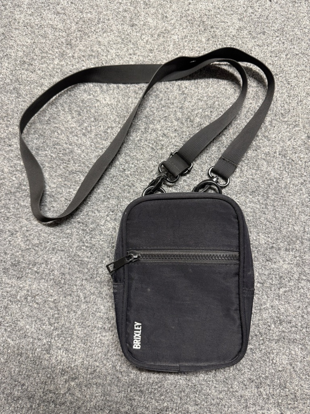 BRIXLEY Black Small Crossbody Belt Bag with Front Zip